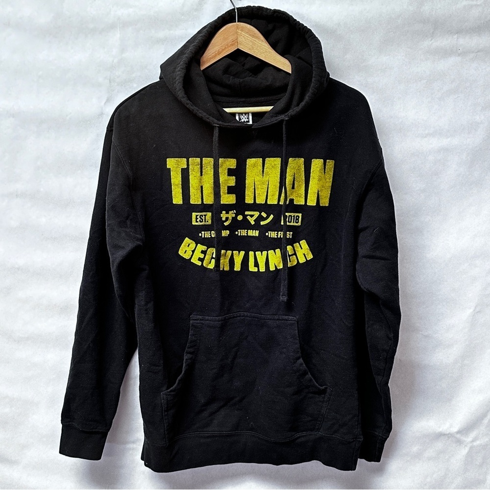 WWE Becky Lynch Wrestling Wrestler Black Hoodie with Yellow Print
